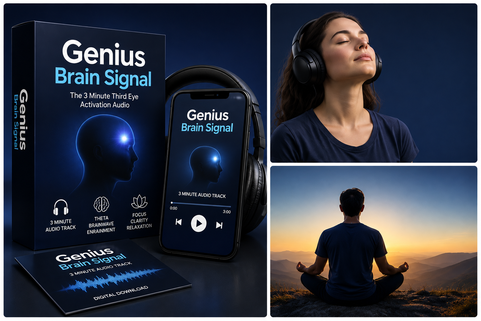 Illustration representing the Genius Brain Signal digital audio program